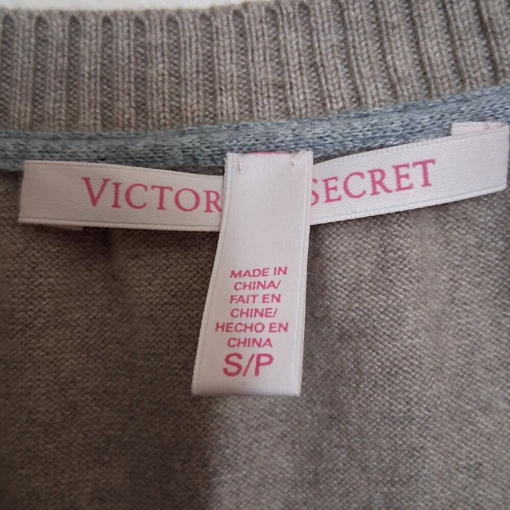 Victoria's Secret Knit Zip Sweater Cotton Cashmere Small Diagonal - Picture 7 of 12